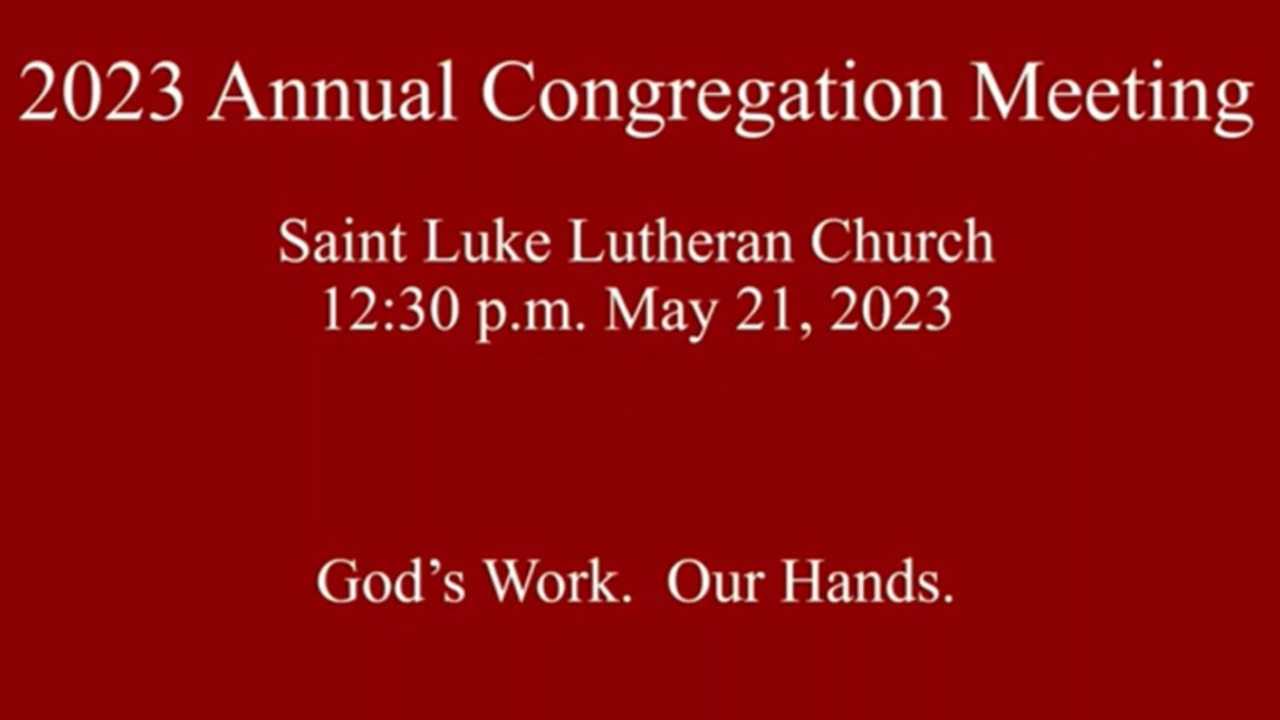 2023 Annual Congregation Meeting