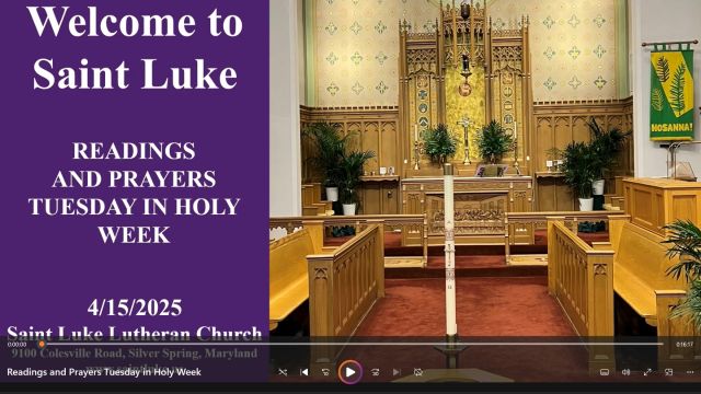 Readings and Prayers Tuesday in Holy Week